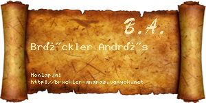 Brückler András névjegykártya